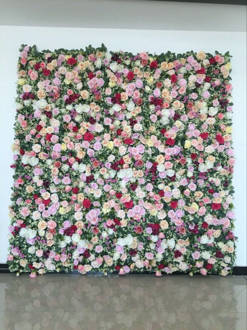 Silk Floral Wall Panel For Party Birthday Decoration Etsy