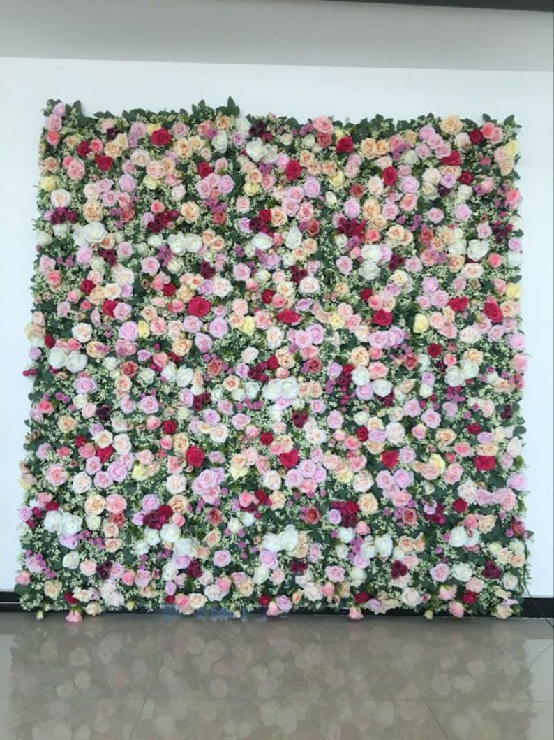 Silk Floral Wall Panel For Party Birthday Decoration Etsy