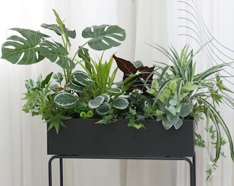 Large Faux Monstera & Tropical Leaf Arrangement
