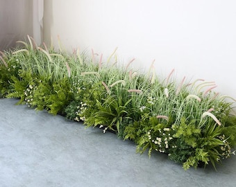 Artificial Grass Garland, Wild Meadow Floral Decor, Garden Wedding Backdrop