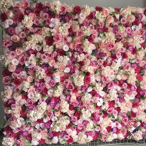 Flower Wall Backdrop Wedding Arrangement Bridal Party Gifts Silk Floral Wall Custom 3D Artificial Rose Flower Panel Wedding Photography