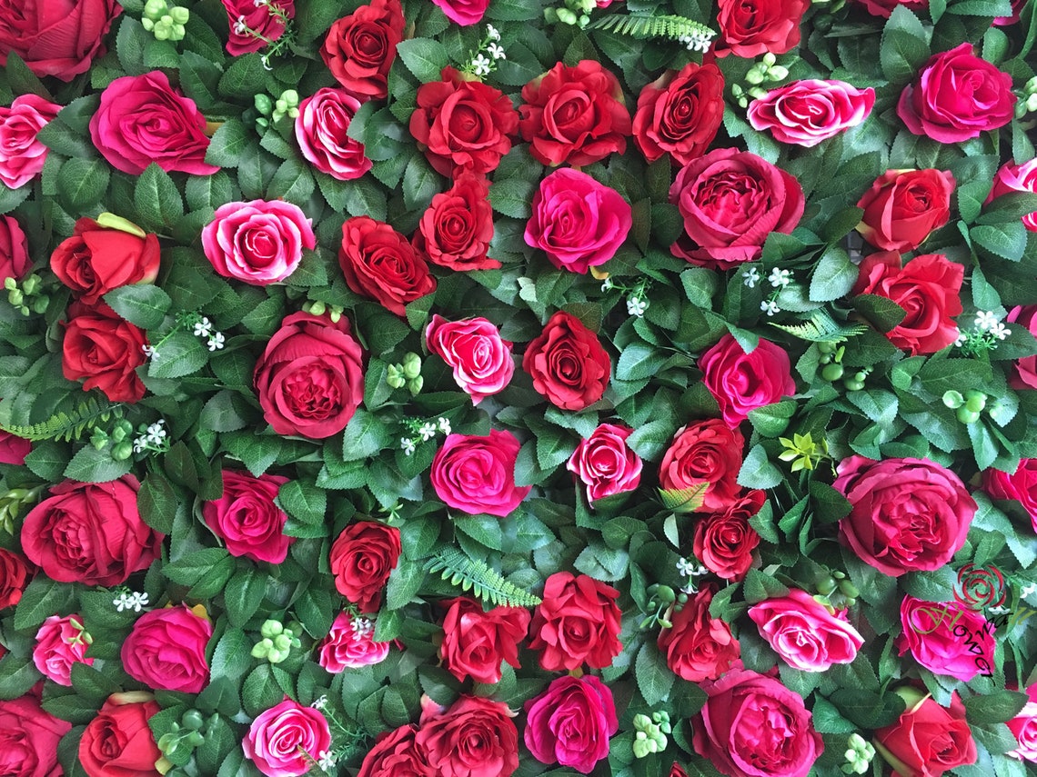 Hot Red Flower Backdrop Wall for Wedding Arrangement Party Etsy