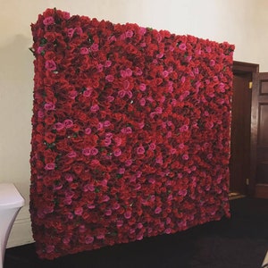 Silk Floral Backdrop for Wedding Photography Red Rose Artificial Flowers for Home Decor or Birthday Party Decoration Panel 40*60CM