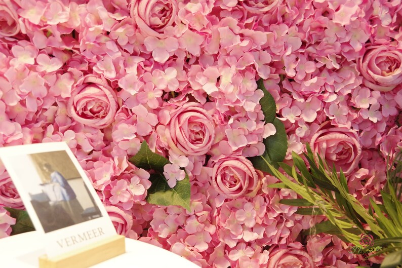 Custom 3D Pink Artificial Flower Wall Panel Background Wedding Etsy