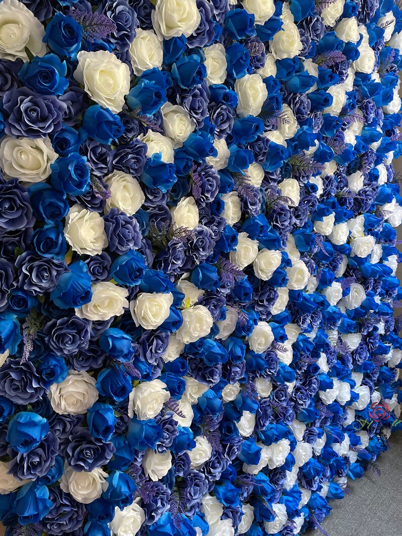 Blue Floral Walls Decor Backdrop for Wedding Arrangement Party Etsy