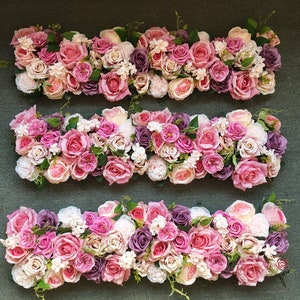 20cm*50cm Artificial  Rose Arch Flower Archway Table Flower Row for Wedding Party Road Lead Flower Decoration Wedding Event Arrangement