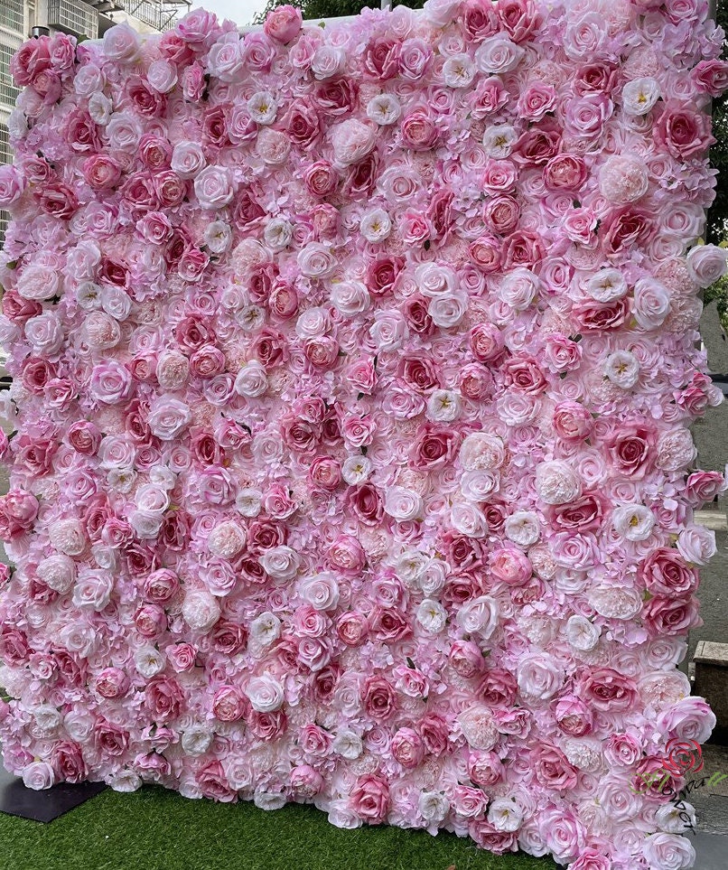 Pink Flower Wall flower Backdrop Wall flower Wall Backdrop Etsy
