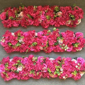20cm*50cm Rose Red Artificial Hydrangea Arch Table Flower Row for Wedding Party Road Lead Flower Decoration Floral Arch wedding arrangement