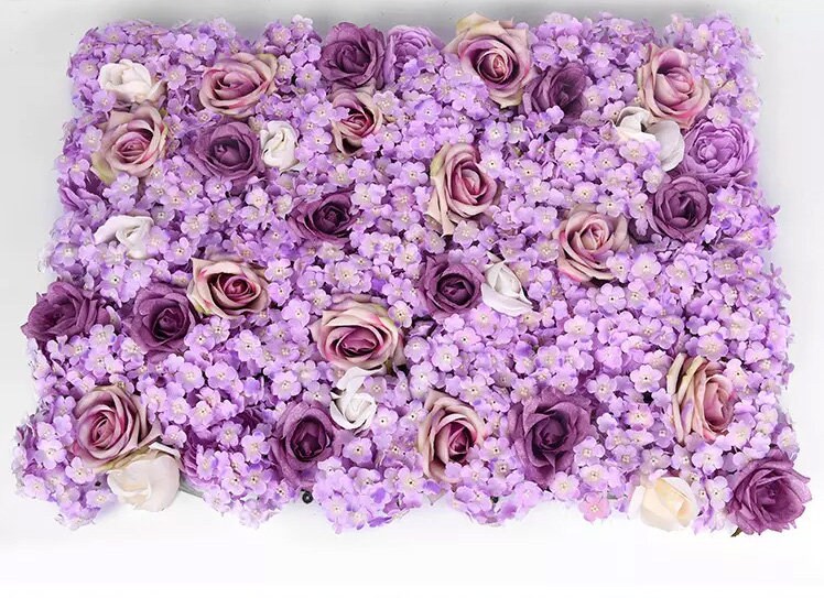 Purple Flower Walls Wedding Backdrops Artificial Silk Rose Etsy
