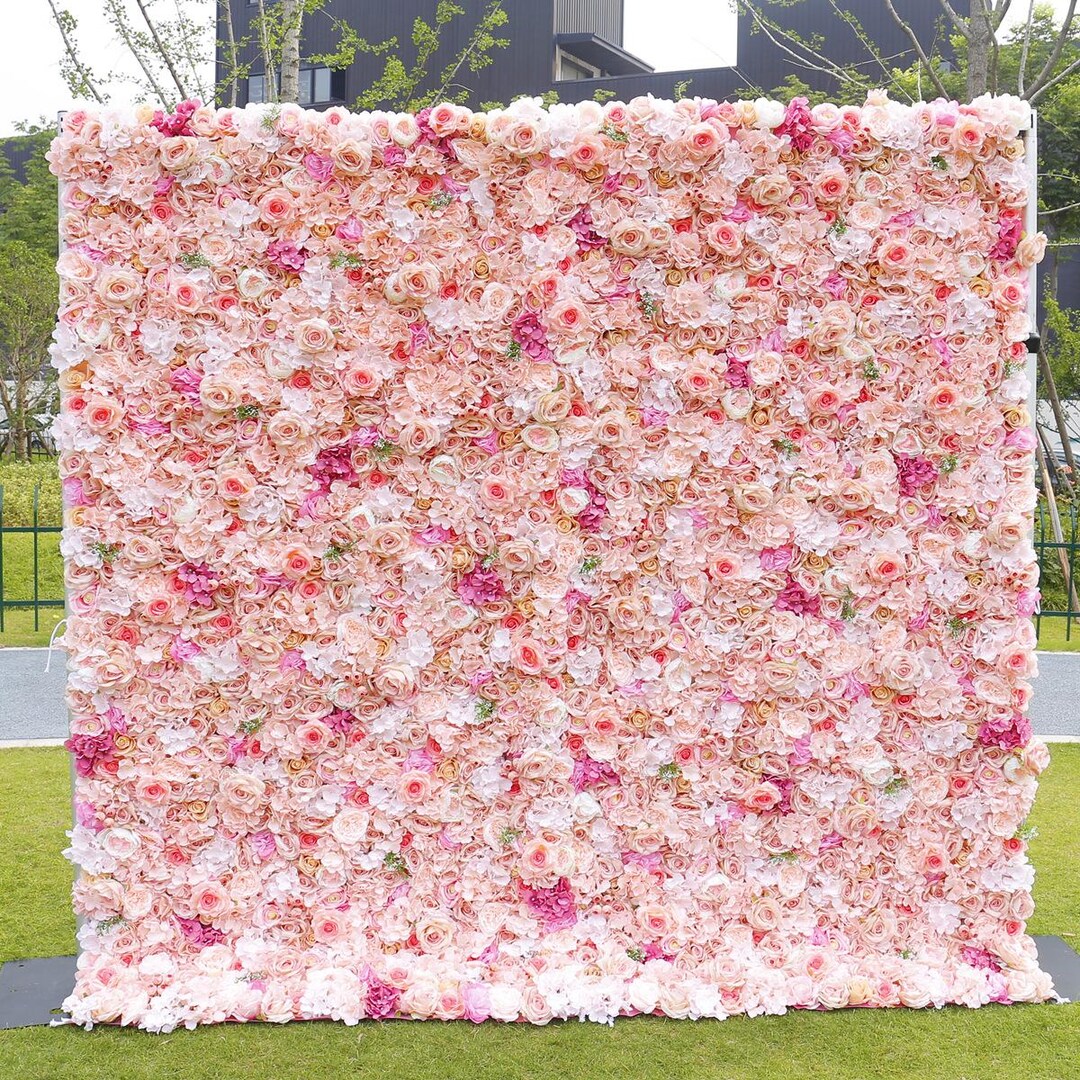 Pink Rose Flower Wall Backdrop, Wedding Photography Decor, Event Decor ...