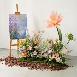 Poppy Floral Arrangement with Artwork: Nature Inspired Home Decor