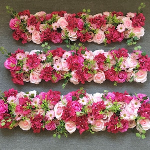 20cm*50cm Rose Red Artificial Hydrangea Arch Table Flower Row for Wedding Party Road Lead Flower Decoration