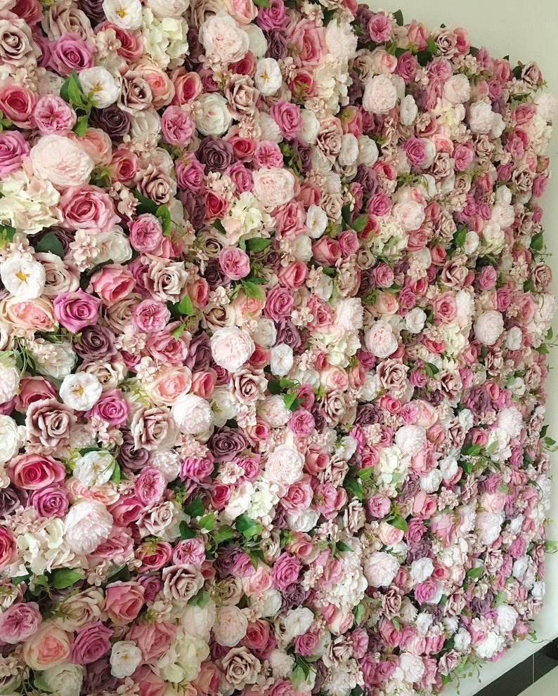 Artificial Flower Wall Backdrop for Wedding Arrangement Photography Flowers For Event Baby Shower Simulation Floral Background Panel 4060CM image 8