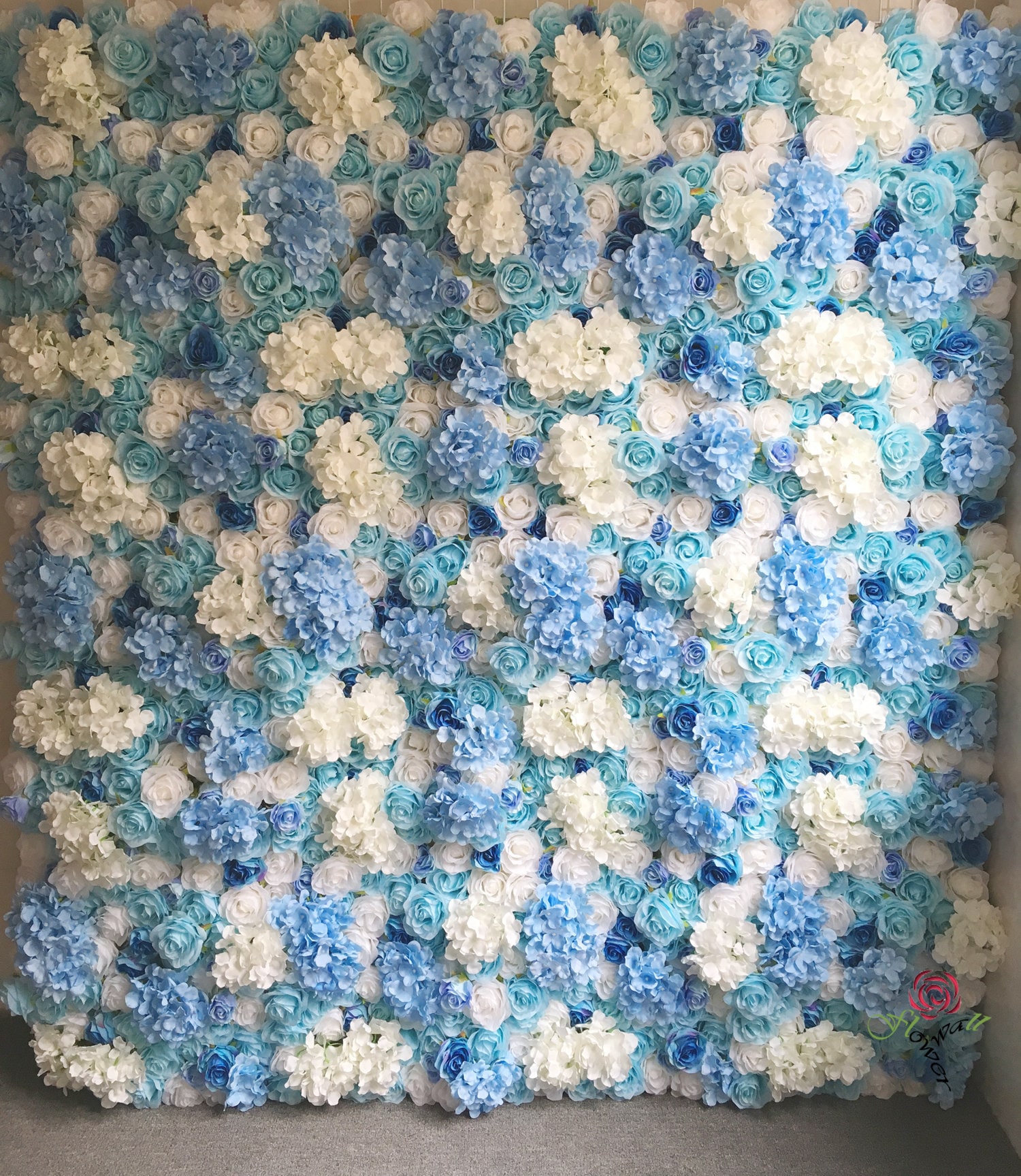 Sky Blue Floral Wall Wedding Background Event Decoration Baby Etsy