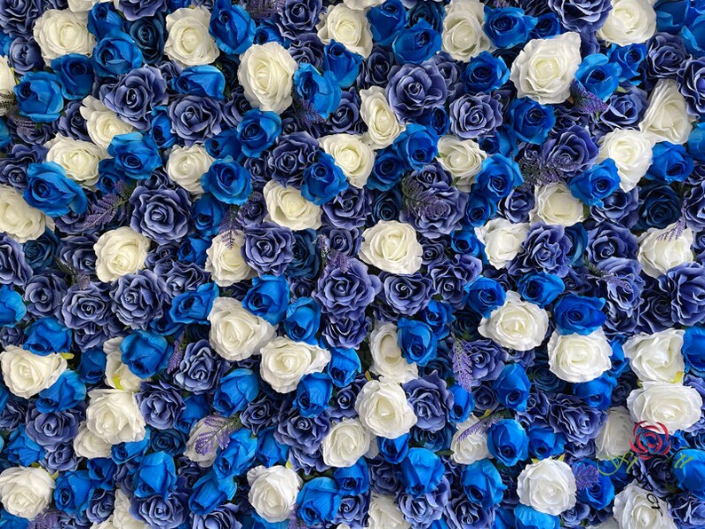 Blue Floral Walls Decor Backdrop for Wedding Arrangement Party Etsy