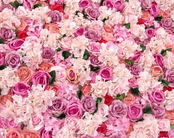 Doe-het-zelf kunstbloemenwandpanelen, zijdebloem, rozenwand, decoratie, achtergrond, bruiloft, bloemenwand, kunstbloemen voor tuin, bruiloft, decoratie, champagne, diepfrosa, champagne, 40 x 60 cm, 5 stuks