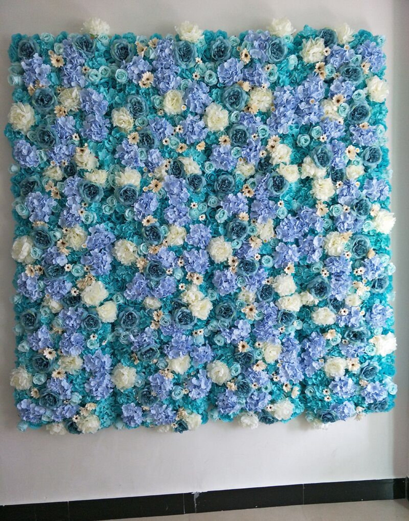 Silk Flower Wall for Wedding Photography Backdrops Blue Etsy