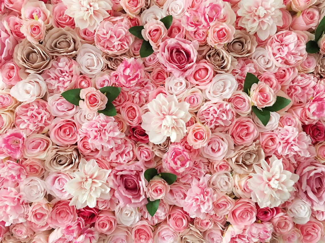 Pink Artificial Flower Wall Backdrop for Baby Shower Flower Etsy