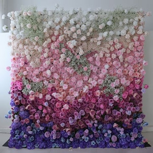 Flower Wall ,Hanging Rolling Up Flower Wall Backdrop , Fabic Cloth Flower Wall , Artificial Flower Wall Backdrop , Fake Flower Wall Decor