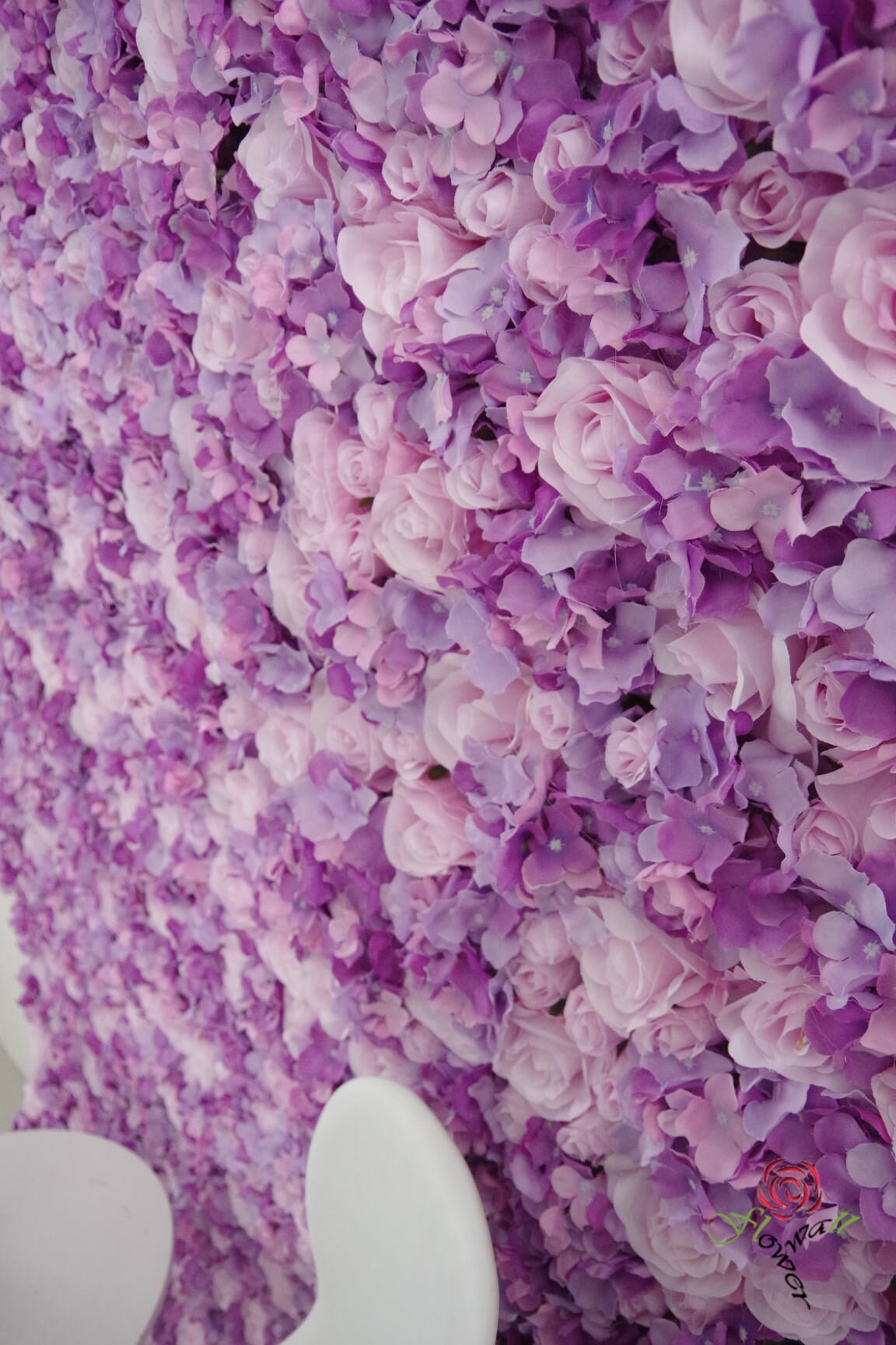 Purple Floral Wall Panel Bridal Shower Decor Artificial Rose Etsy