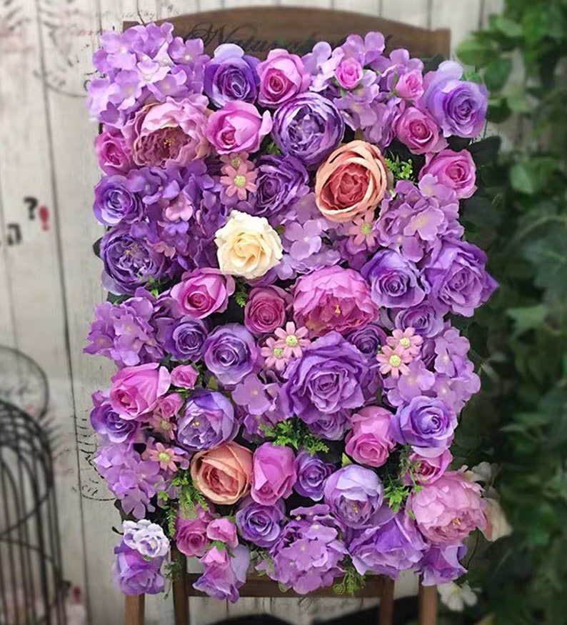 Purple Flower Wall Backdrop for Wedding Arrangement Etsy