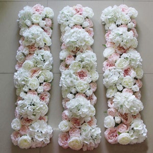 20cm*50cm Artificial Hydrangea Silk David Austin Rose Arch Table Flower Row for Wedding Party Road Lead Flower Decoration