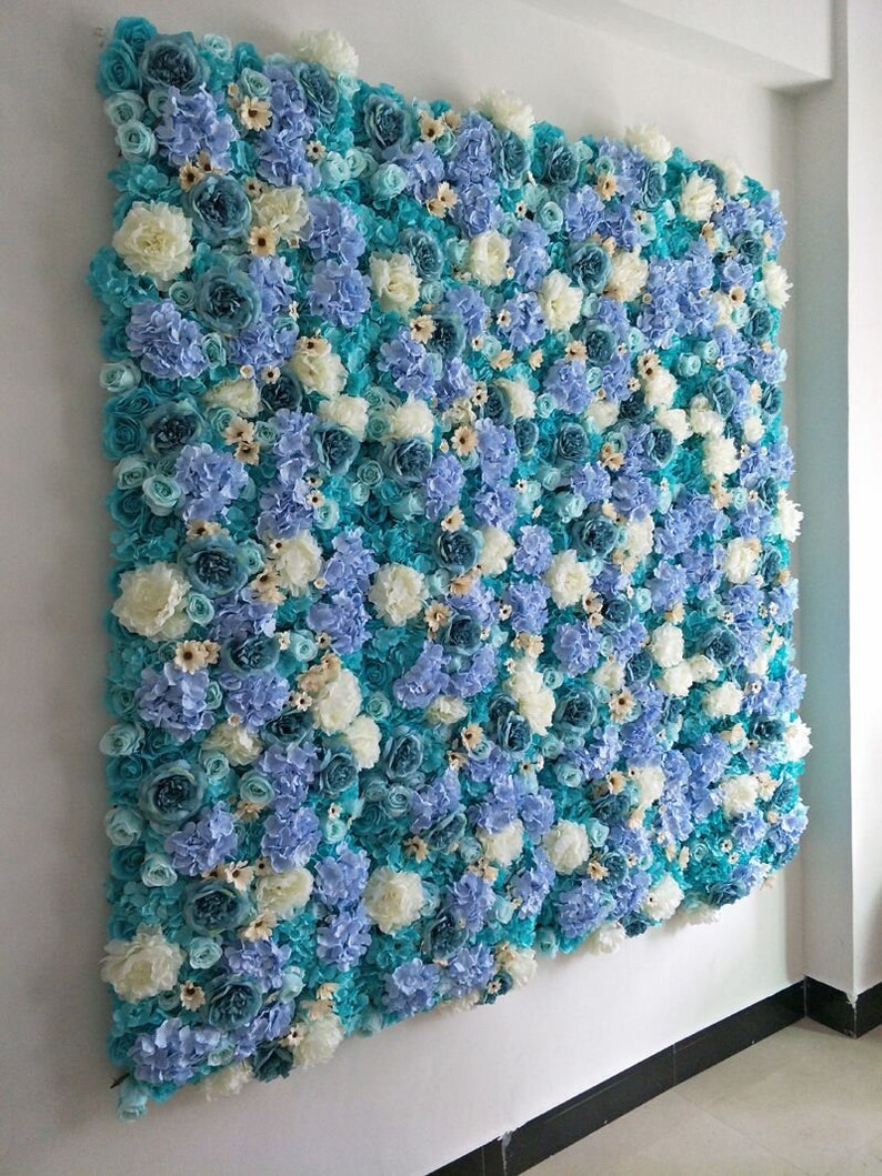 Silk Flower Wall for Wedding Photography Backdrops Blue Etsy