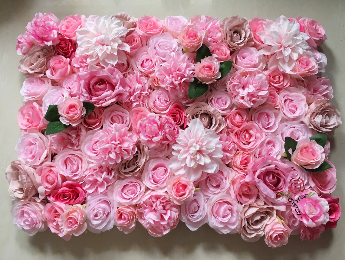 Pink Artificial Flower Wall Backdrop for Baby Shower Flower Etsy
