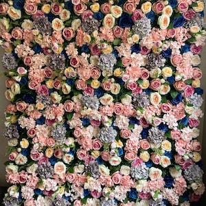 Silk Floral Backdrop for Wedding Photography Hydrangea Rose Artificial Flowers for Home Decor or Birthday Party Decoration Panel 40*60CM