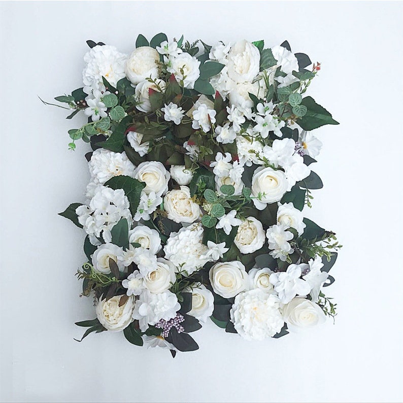White Flower Wall Backdrop For Wedding Party Decor Artificial Etsy