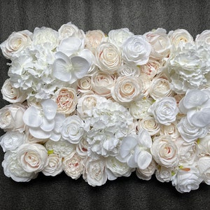 White Pink Flower Wall Backdrop Panel Party Decoration Artificial Rose Penoy Floral Wall Wedding Arrangement Photography Backdrop 40*60CM