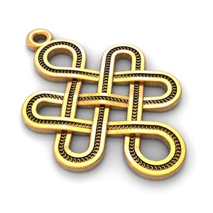 lucky knot pendant - stl design jewelry - file download - for jewellers