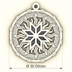 3D model amulet of Alatyr Slavic pagan amulet pendant - stl design jewelry - file download - for jewelers