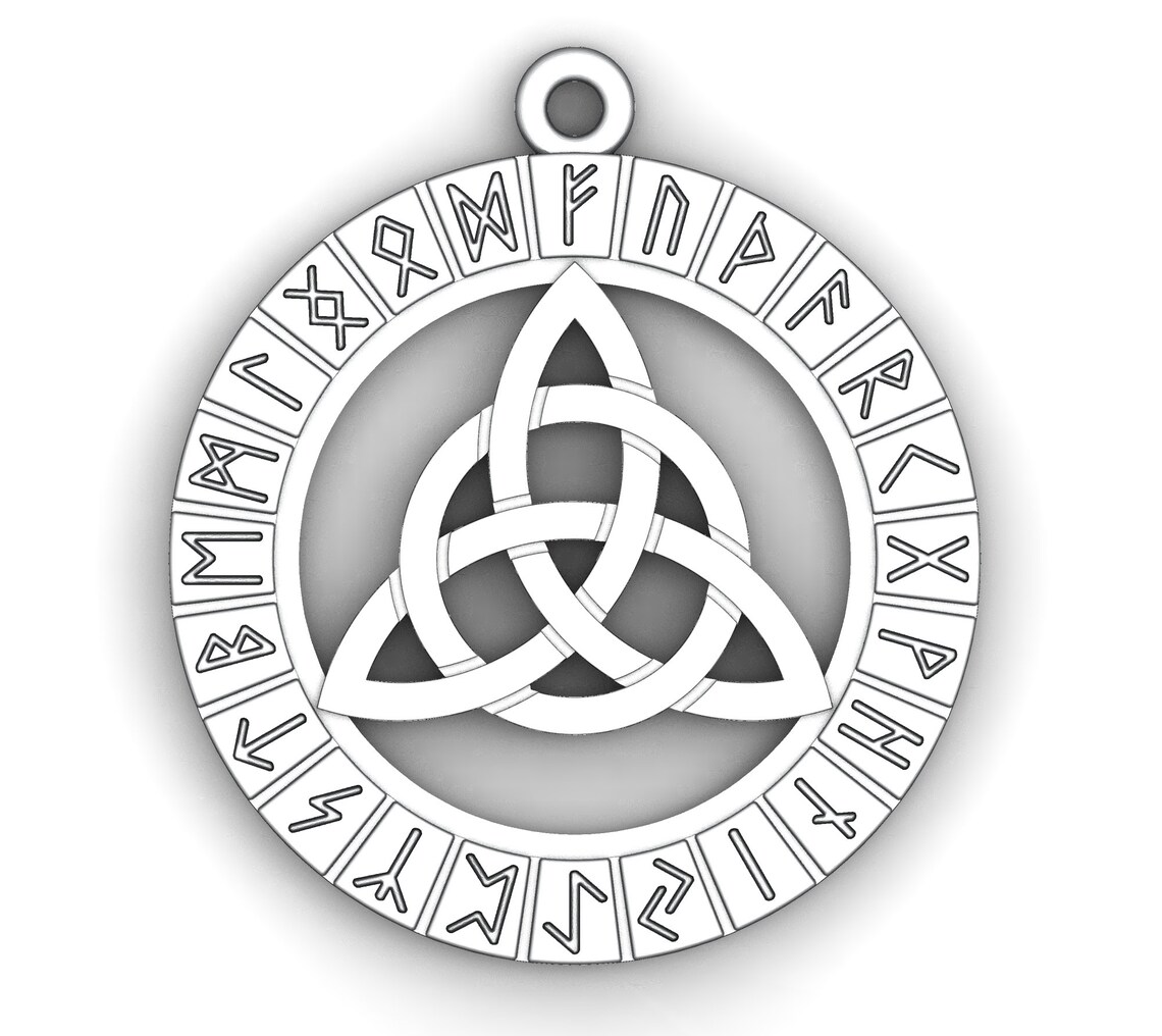 Runic Tri Runic Amulet, Runic Triquetra, 3D Files for Making Pendants From Metal ...