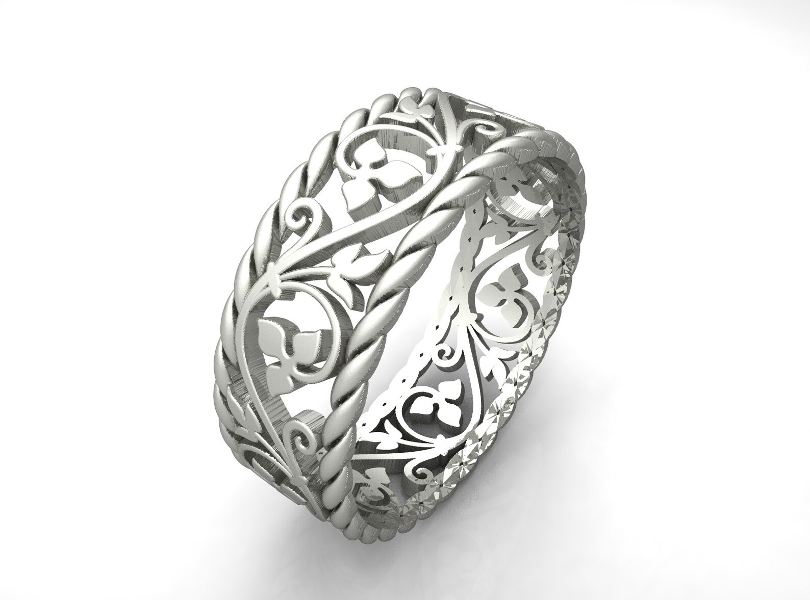 3D Jewelry Design STL File Wedding Ring Vintage Design Engagement Ring