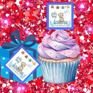 Blue Baby Shower Cake Topper, It’s a Boy Printable Cupcake Toppers, Oh Baby Digital Download,  Baby Shower Printable, DIY Cupcake Toppers