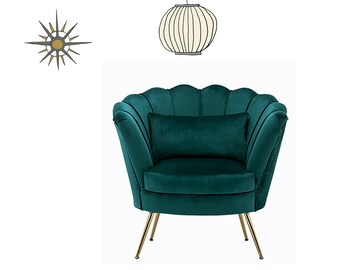 Green Velvet Chair Etsy