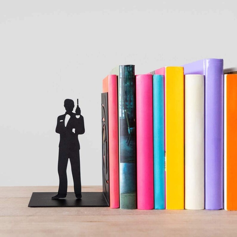 Unique Bond Book End. Heavy Duty Black Metal Bookend Book Etsy UK