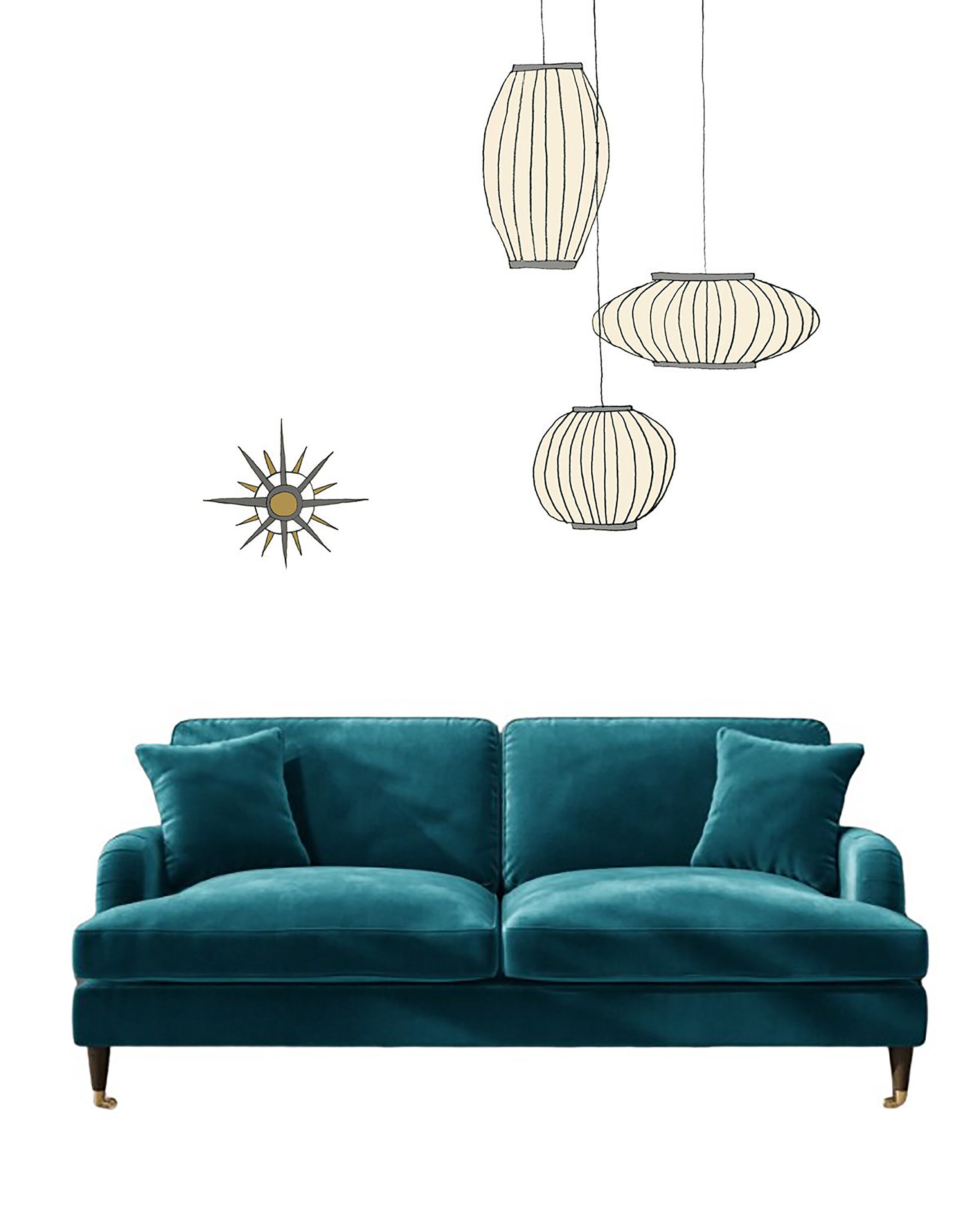 Blue Velvet Sofa for sale compared to CraigsList Only 2 left at 70