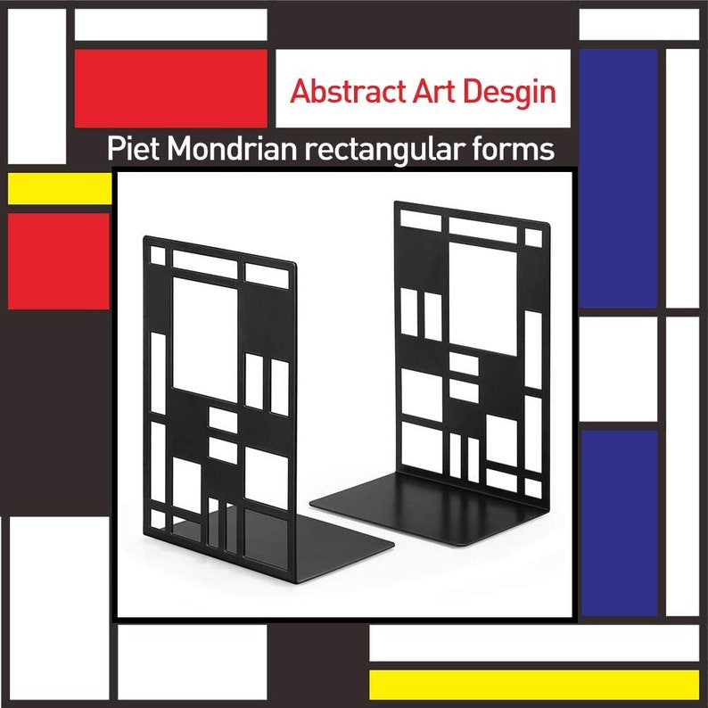 Unique Geometric Book Ends. Heavy Duty Black Metal Bookends Etsy