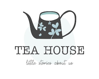 Premade Tea Logo Design, Branding Kit, Boutique logo, Cafe, Graphic, Tea Pot, Teacup, Floral logo, Cafe, Minimalist logo, Ceramic, Artisan