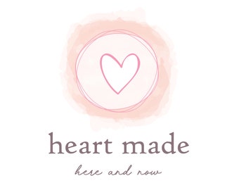 Logo heart, mindfulness, coach, art, education, photography, wedding, children, boutique, clothes, social, watercolor, balance