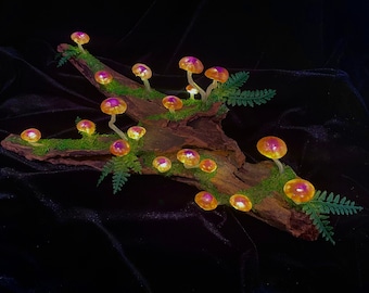 Purple & Gold Mushroom LED Lamp Light