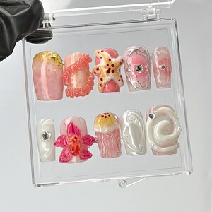 Handgefertigte Ocean Inspirierte Press-On Nägel, Sommer Urlaubs Press-On Nägel, Seesterne und Meer inspirierte Nail Art, Ocean Nails, Sommer Nägel
