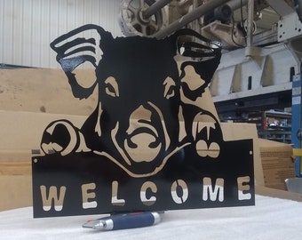 Pig Welcome Sign, Garden or home