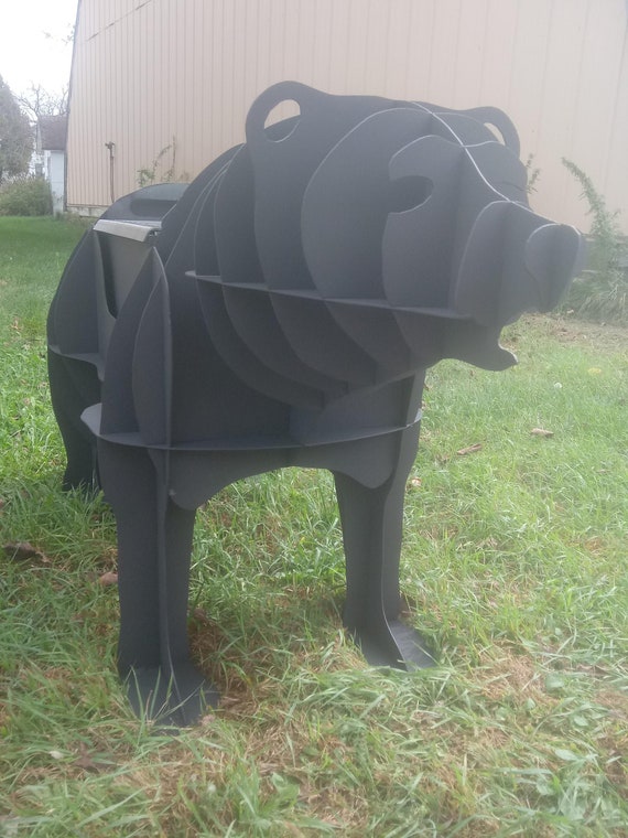 3d Bear Fire Pit And Grill Etsy