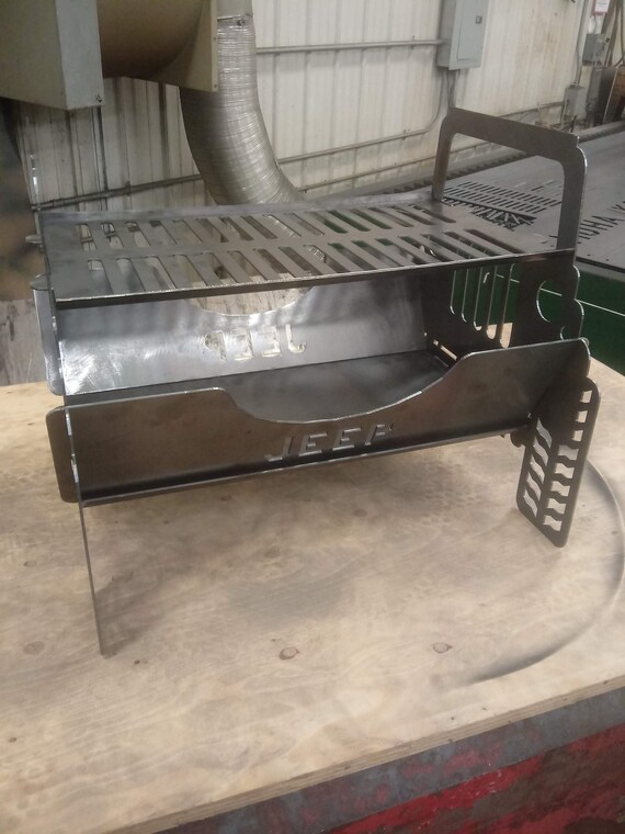 Jeep Fire Pit And Grill 11 Gauge Steel Heavy Duty Take Apart Etsy