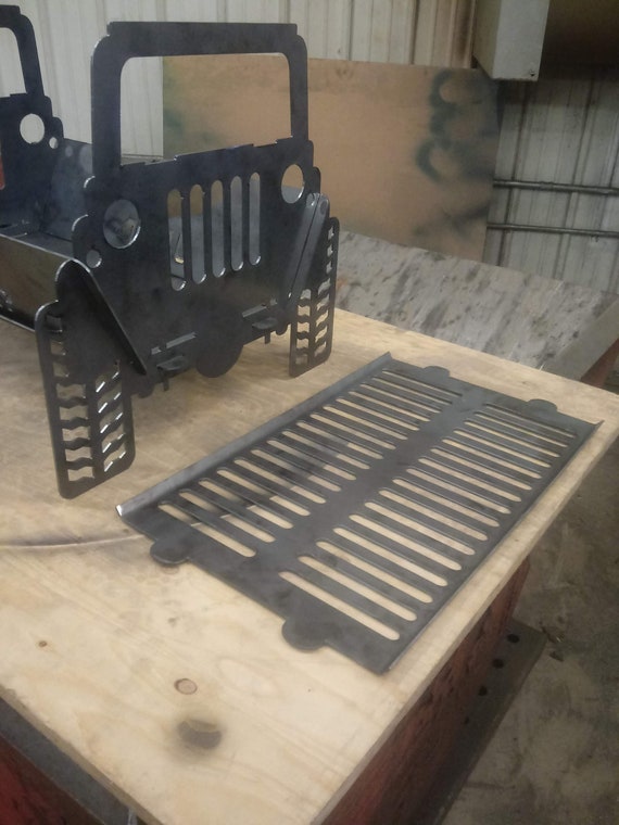 Jeep Fire Pit And Grill 11 Gauge Steel Heavy Duty Take Apart Etsy