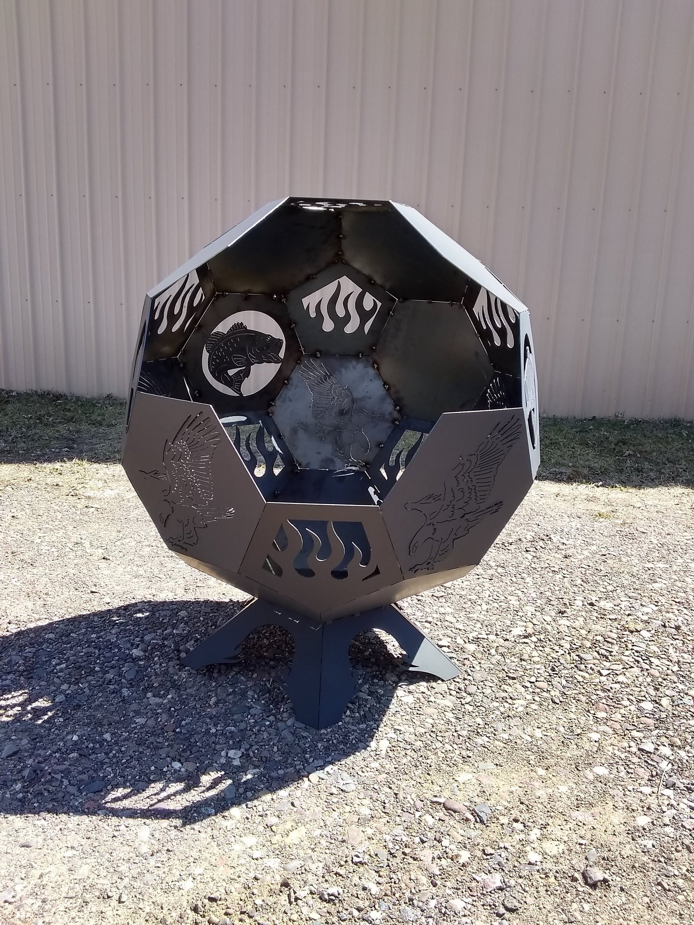 36 Inch Diameter Hexagonal Fire Pit Painted High Temp Black Etsy Hong