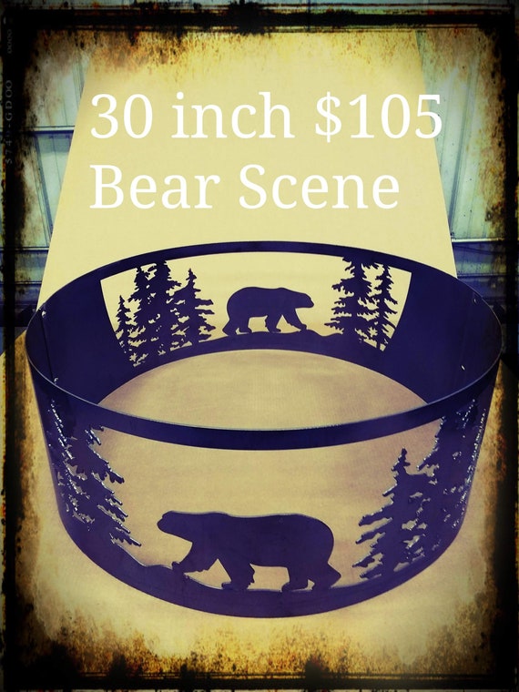 30 Inch Bear Scene Bolt Together Fire Pit Painted High Temp Etsy